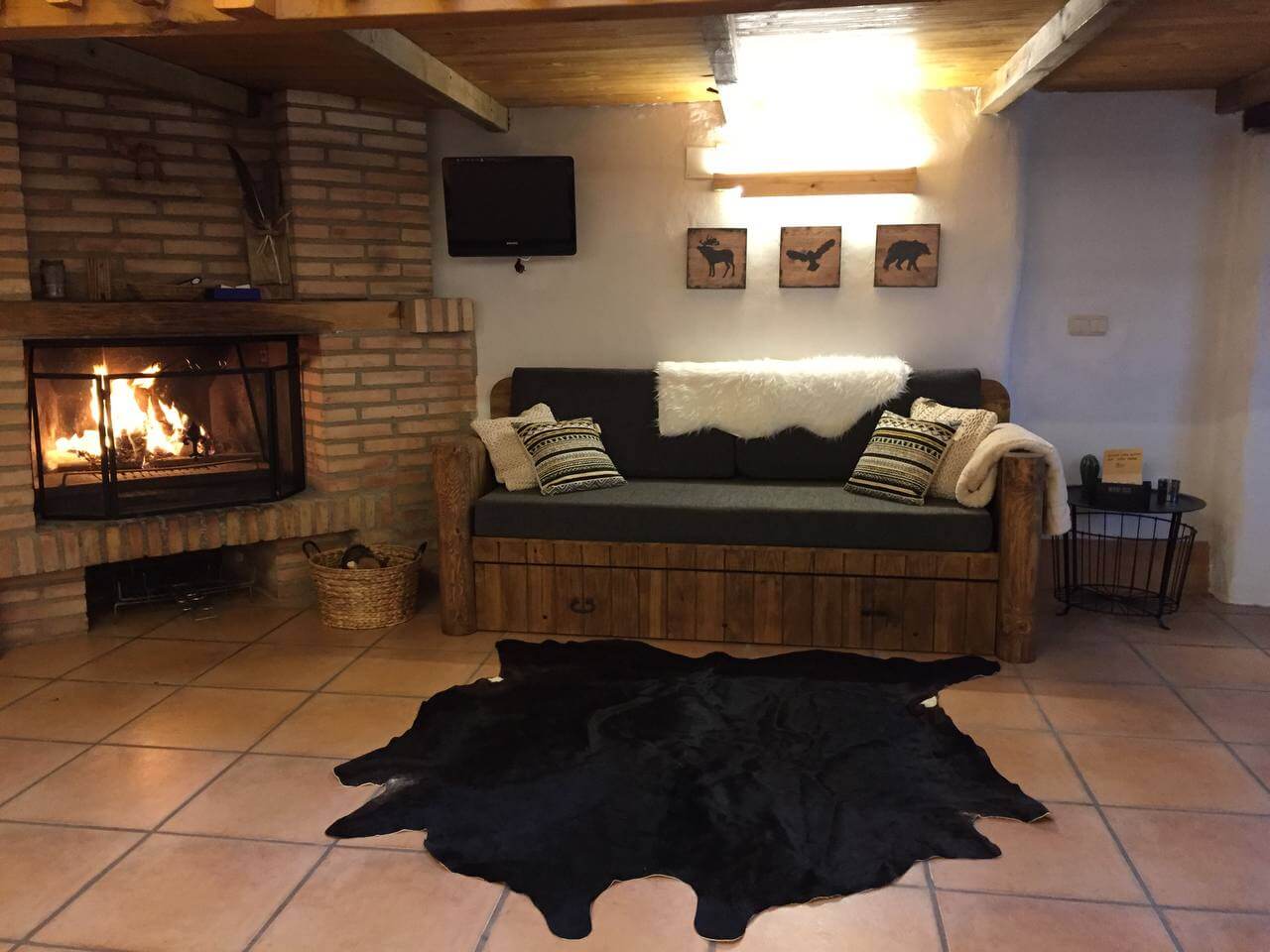 salon feu de cheminée dormir séjour bardenas reales
